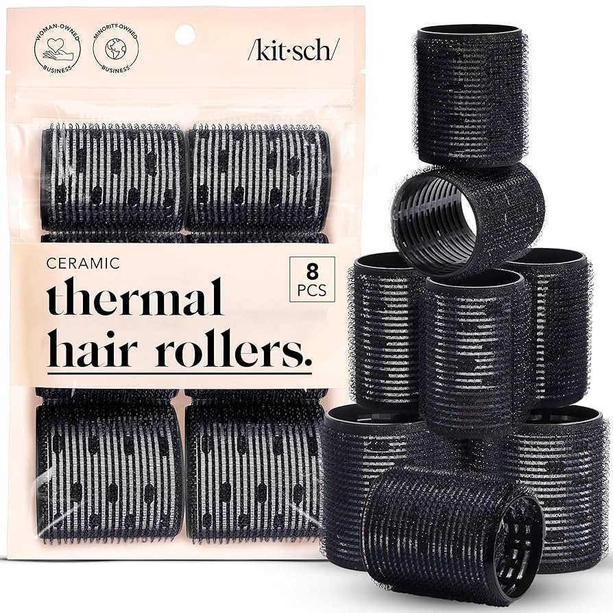 Kitsch Ceramic Thermal Hair Rollers Set 8pcs - Hair Curlers Rollers for Perfect Curls, Hot Roller... | Amazon (UK)