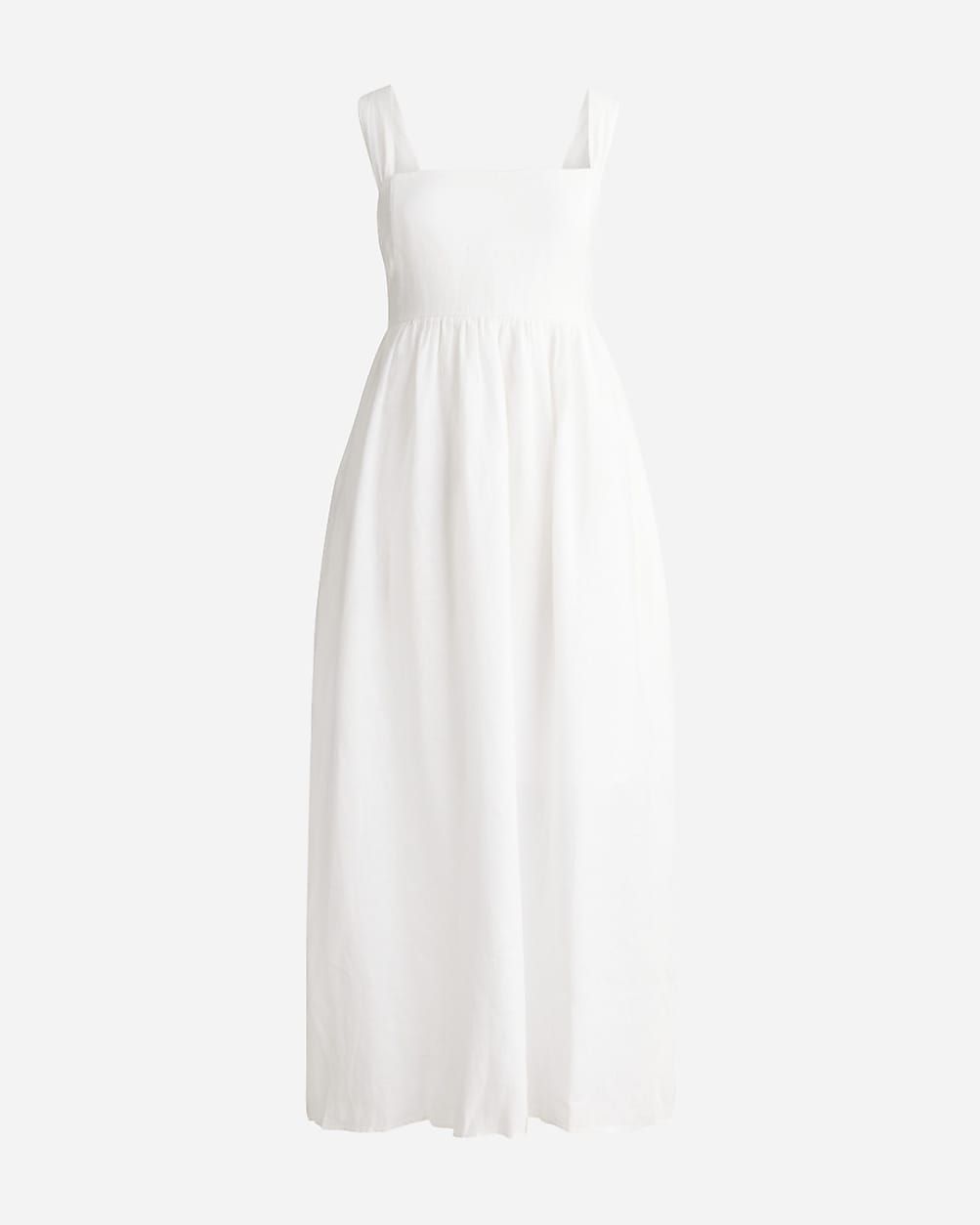 Squareneck midi dress in linen | J. Crew US