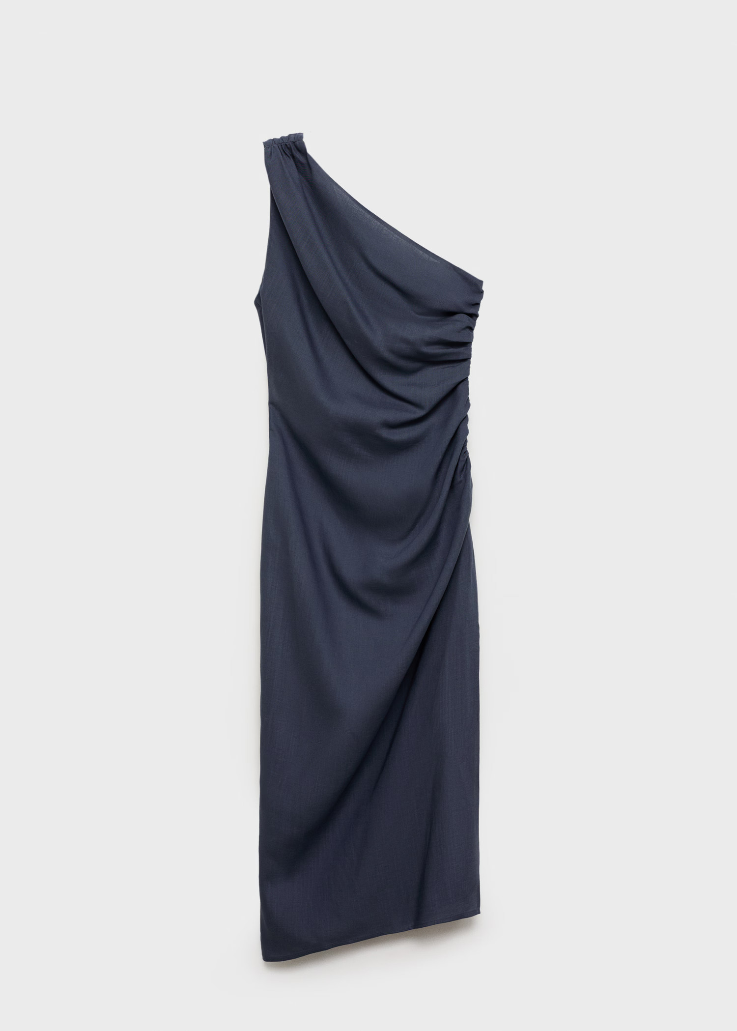 Asymmetrical dress with gathered details - Women | MANGO United Kingdom | MANGO (UK)