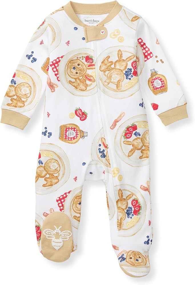 Burt's Bees Baby Boys' Sleep & Play PJs, 100% Organic Cotton One-Piece Zip Front Jumpsuit, Baby B... | Amazon (US)