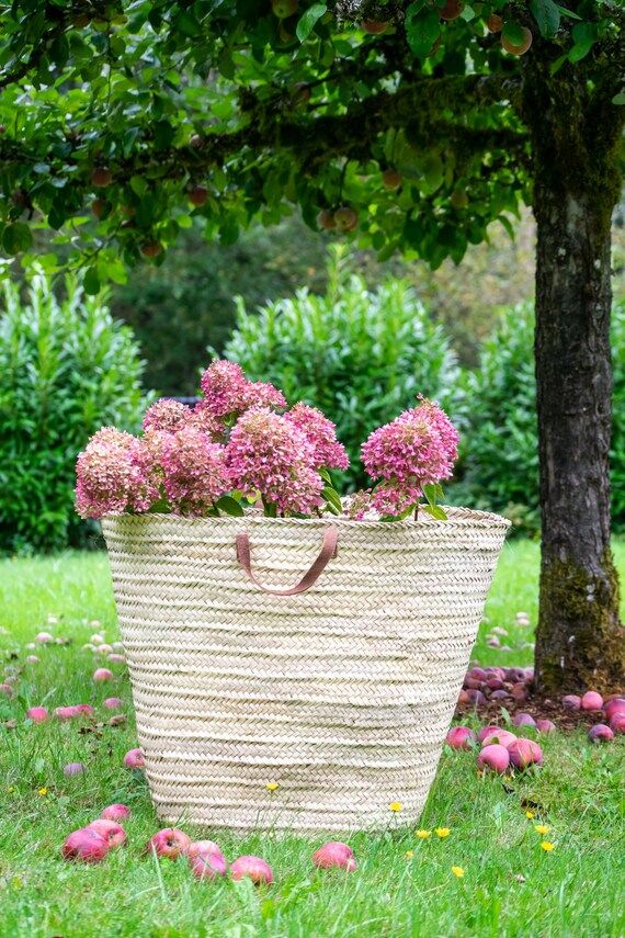 Woven Market Basket\Large Rattan Basket\Flower Basket\Gift for Her\Wicker Basket\French Style\Mor... | Etsy (US)