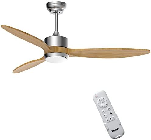 Ovlaim 52 Inch Dimmable Led Ceiling Fans with Remote, 3 Wood Blades, Noiseless Reversible DC Moto... | Amazon (US)