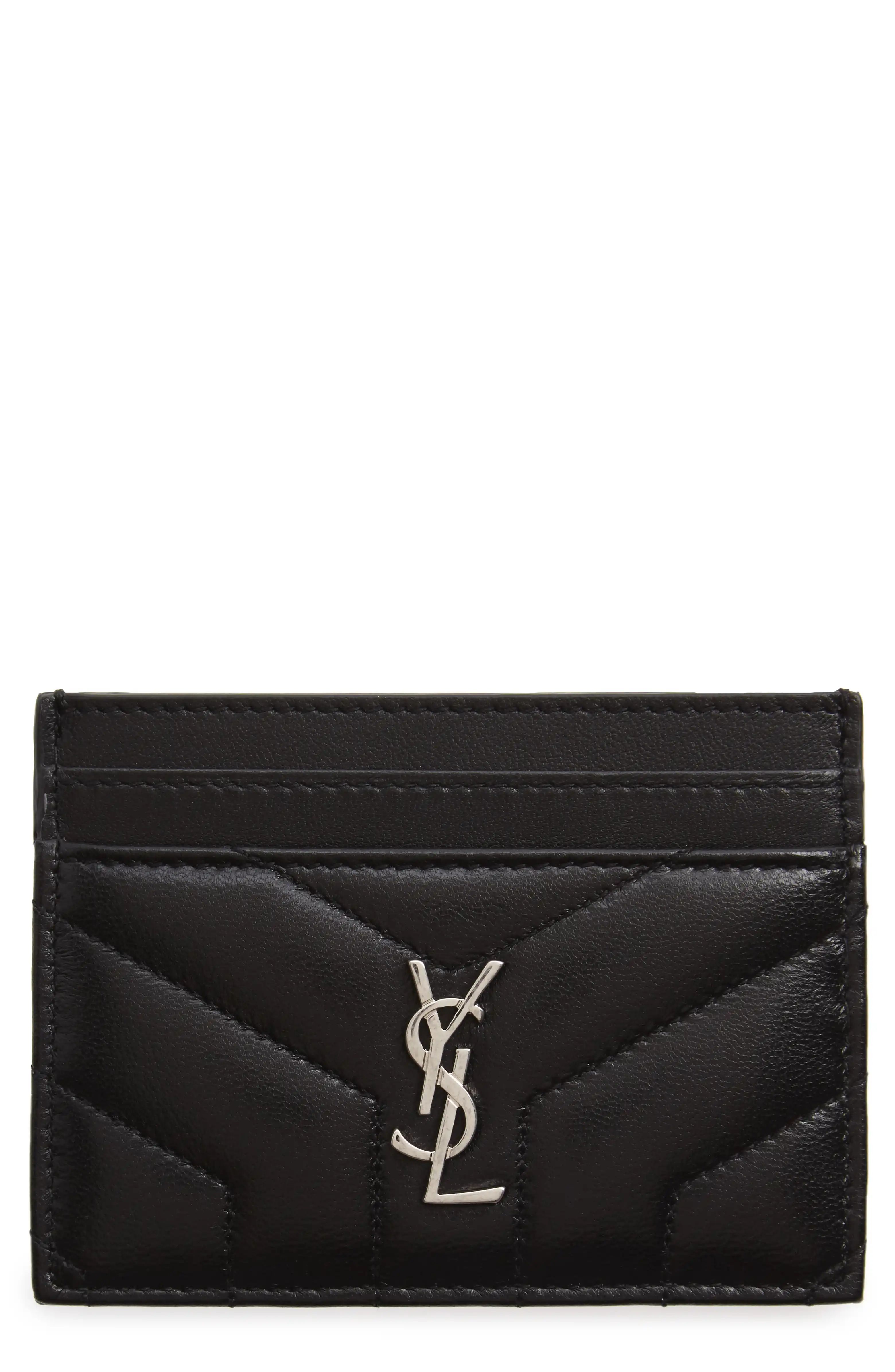 Loulou Monogram Quilted Leather Credit Card Case | Nordstrom