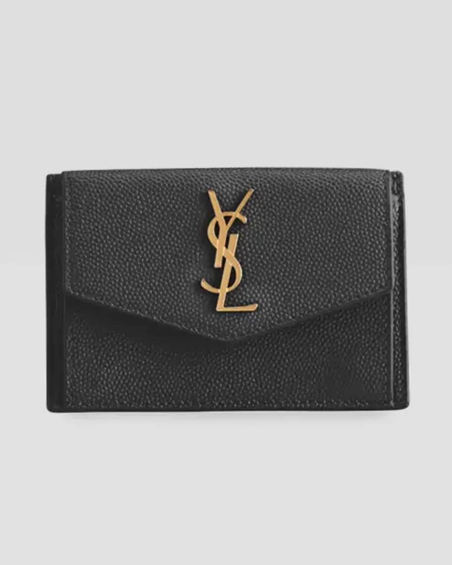 YSL Flap Top Leather Envelope Wallet | Neiman Marcus
