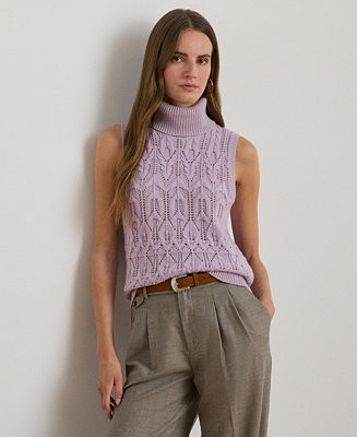 Lauren Ralph Lauren Women's Superb Plus-Bardelle Turtleneck Sweater Tank Top - Macy's | Macy's