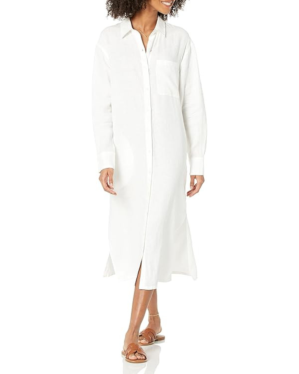 The Drop Women's Fiona Relaxed Linen Midi Shirt Dress | Amazon (US)