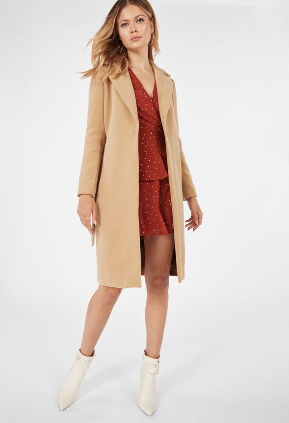 Belted Oversized Wool Coat | JustFab