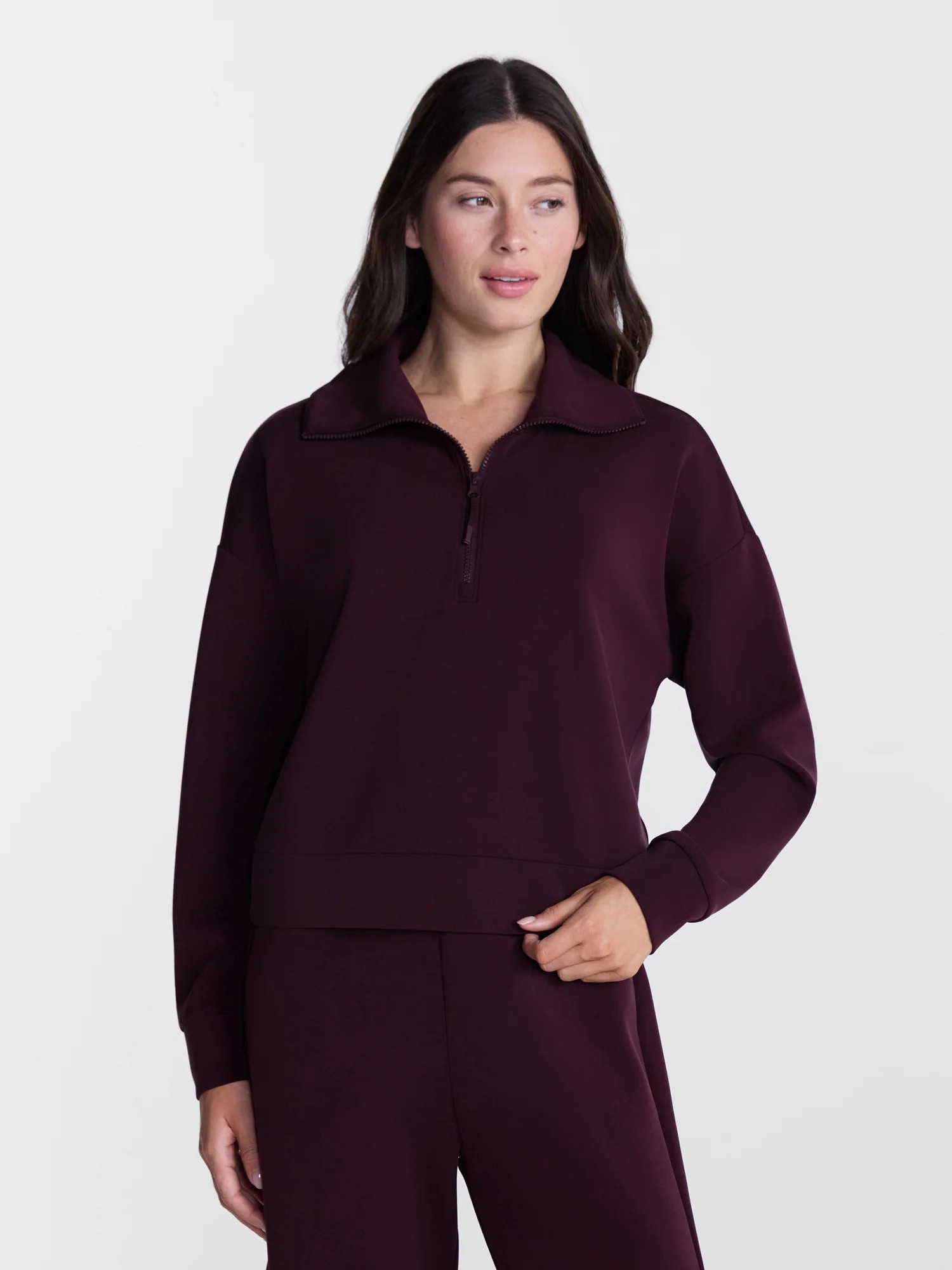 Avia Women's and Women's Plus Knit Quarter Zip Pullover, Sizes XS-4X | Walmart (US)