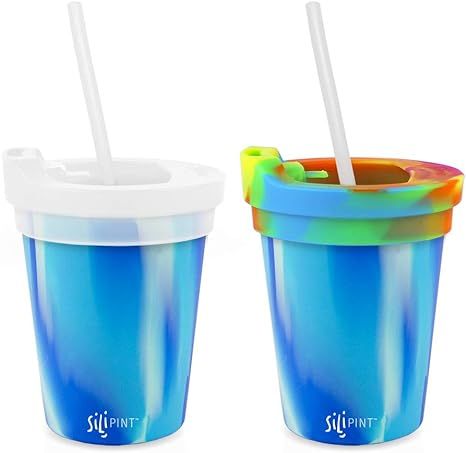 Silipint Silicone Kids’ Cups with Lids and Straws, Unbreakable, Durable, Safe, and Fun Silicone... | Amazon (US)