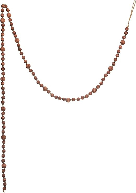 Creative Co-Op 72" L Paulownia Wood Bead, Brown Garlands, Multi | Amazon (US)
