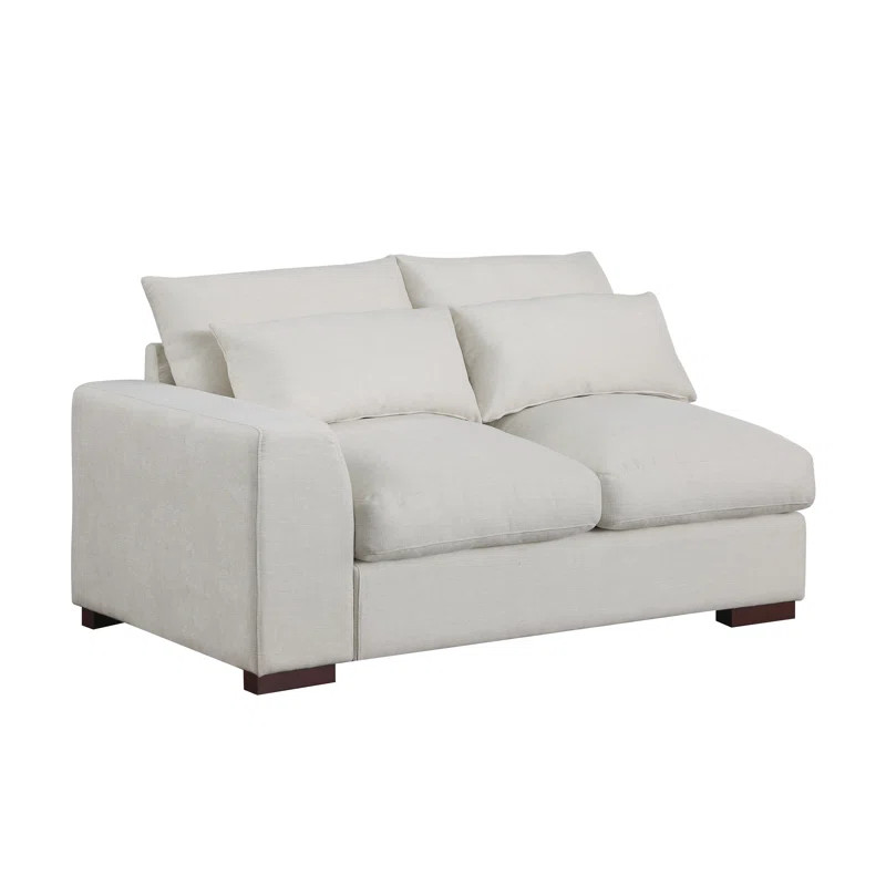 Tatman Linen Blend Sectional with 2 Ottomans | Wayfair North America