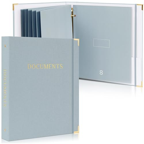 Aesthetic Document Organizer - Sturdy Linen 3-Ring Binder Safely Stores All Your Important Docume... | Amazon (US)