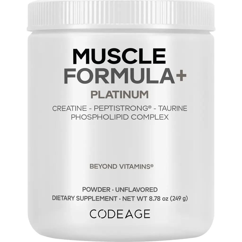 Codeage Muscle Formula+ Platinum Creatine Powder, PeptiStrong Fava Bean Protein Supplement in White at Nordstrom | Nordstrom