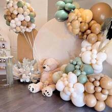 Brown And Green Balloons Garland Kit Pcs Pastel Brown And Nude Balloon Green Sage Balloons Blush Nude Balloons For Teddy Bear Shower Jungle Them Par | SHEIN