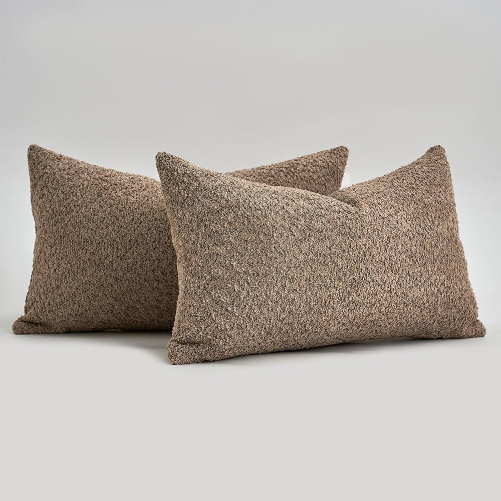 MOROCO Pillow Covers 12x20 Neutral Pillow Covers Textured Chenille Throw Pillows Set of 2 Farmhou... | Amazon (US)