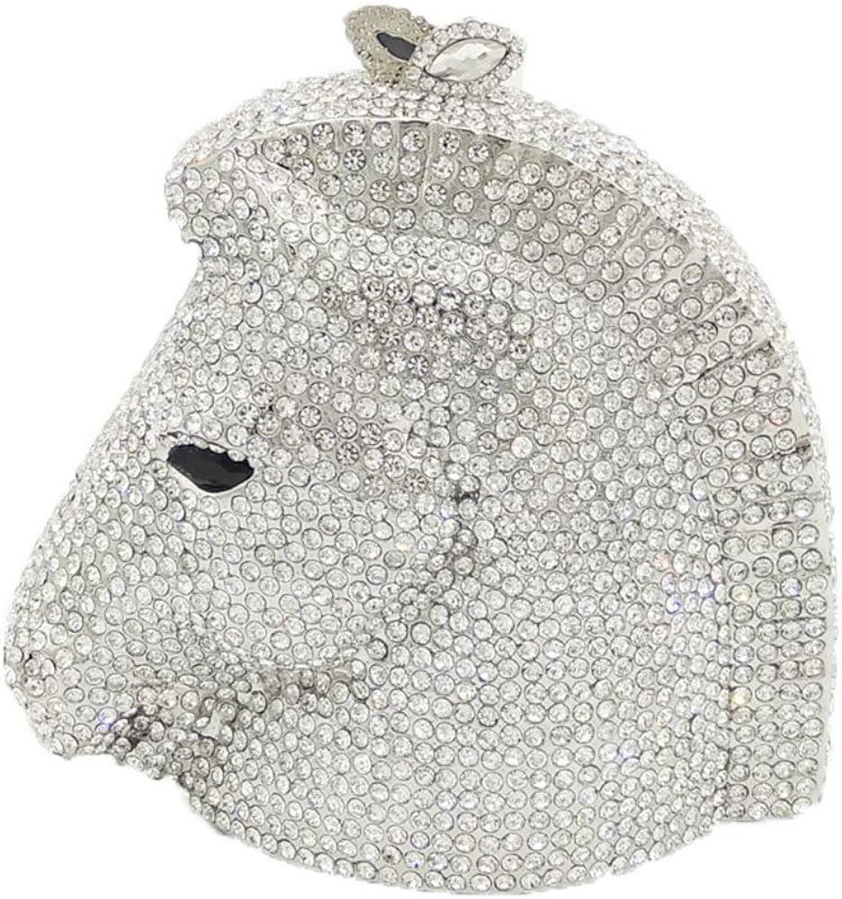 Boutique De FGG Horse Head Crystal Clutch Bags Women Animal Rhinestone Evening Handbags Party Cry... | Amazon (US)