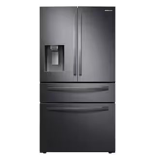 Samsung 27.8 cu. ft. Food Showcase 4-Door French Door Refrigerator in Fingerprint Resistant Black... | The Home Depot