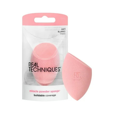 Real Techniques Miracle Powder Makeup Sponge, for Loose Powder, Pink, for Adults, 1 Count | Walmart (US)