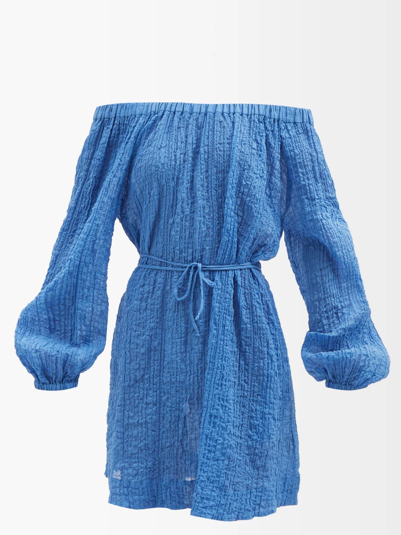 Dulcie off-the-shoulder crinkled-cotton mini dress | Three Graces London | Matches (US)