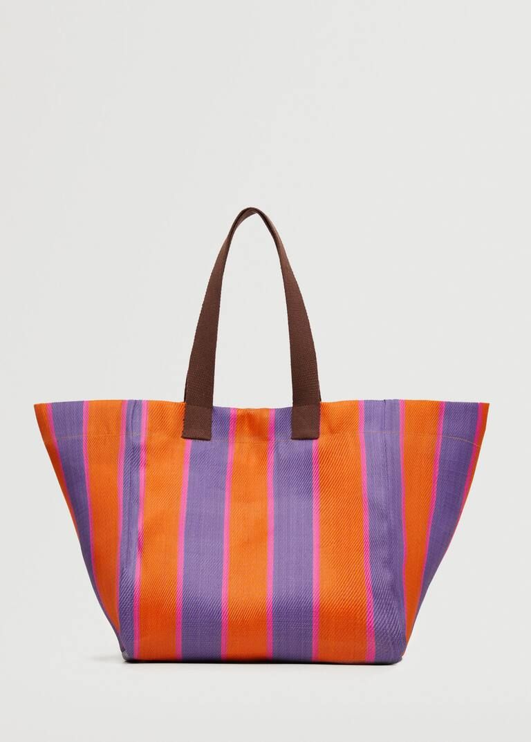 Striped shopper bag -  Women | Mango United Kingdom | MANGO (UK)