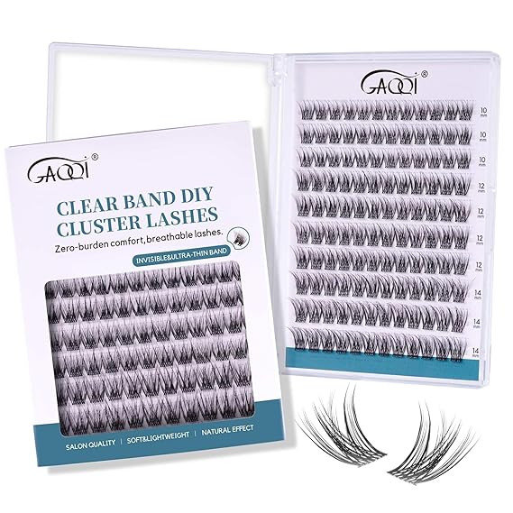 GAQQI Lash Clusters Wispy & Natural Eyelash Clusters Clear Band, 10-14mm Cluster Lashes 120PCS, C... | Amazon (US)