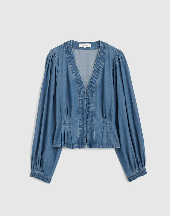 Denim Button-Front Top | Madewell