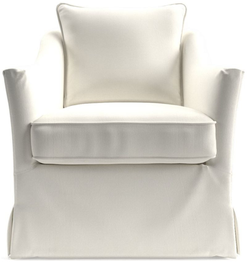 Keely Slipcovered Swivel Chair + Reviews | Crate and Barrel | Crate & Barrel