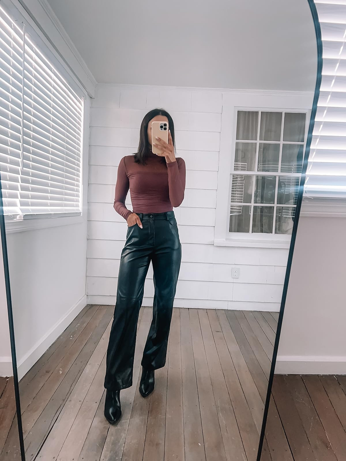 Valentines day outfit- pants in XS, boots true to size, top in XS. Leather pants/mesh bodysuit/ankle boots.
 

 #LTKPetite #LTKFindsUnder50