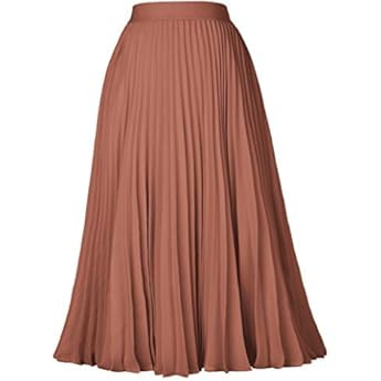GRACE KARIN Women High Elastic Waist Pleated Chiffon Skirt Midi Swing A-line Skirts | Amazon (US)