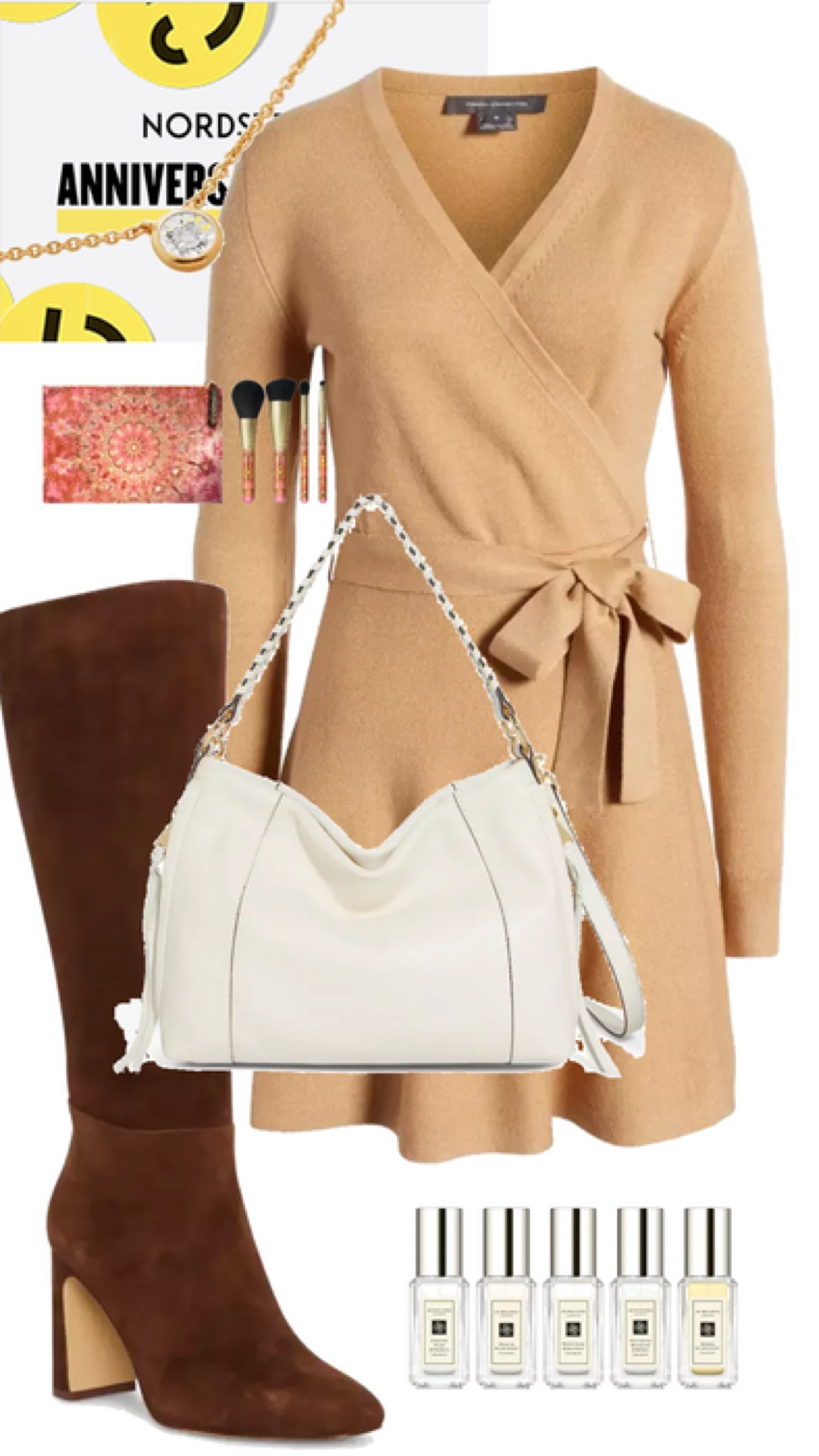 How cute is this French Connection dress?! I love this for fall! Its so flattering. I would normally pair it with black but I think it’s so pretty with these brown suede boots as well. This would be the perfect outfit for thanksgiving! 

#LTKxNSale #LTKsalealert #LTKstyletip