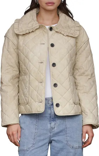 Avec Les Filles Ruffle Collar Quilted Jacket | Nordstrom | Nordstrom