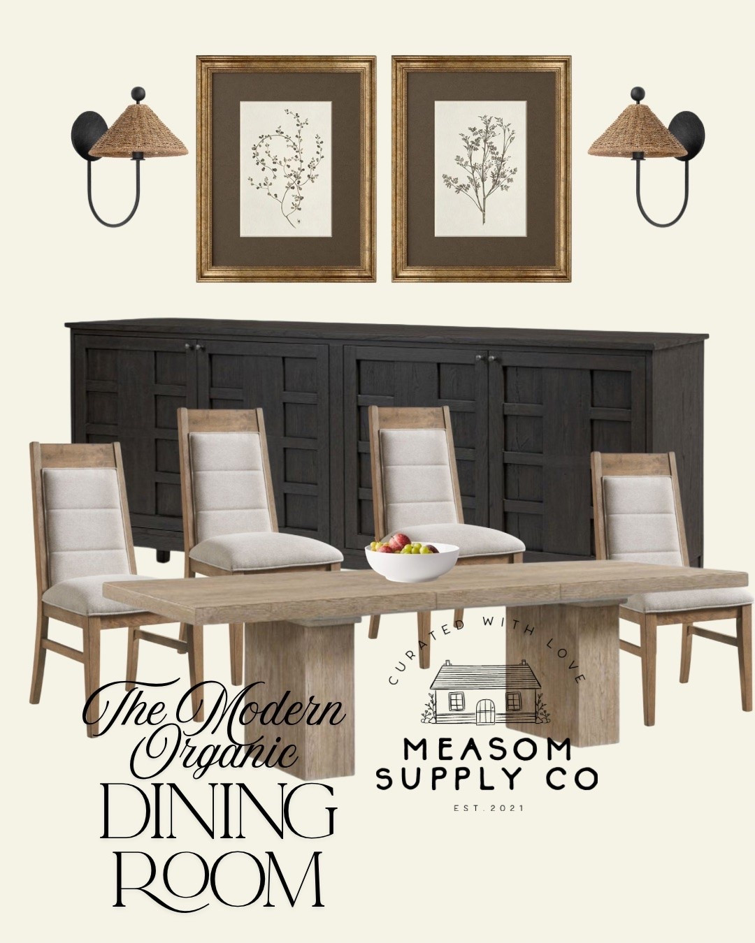 This space was all about creating a "soft life" sanctuary where style meets intentional living. We combined the warmth of a light-wood pedestal table with the sophisticated contrast of a dark-wood buffet to ground the room.

To pull in that cinematic, quiet luxury energy, we added woven sconces for texture and framed botanical prints to bring a touch of the outdoors in. The vintage-inspired rug adds that perfectly curated, "collected over time" feel that makes a house truly feel like a home.

Shop the Look:

Dining Table: Light-wood finish with a sturdy pedestal base.

Seating: Plush upholstered dining chairs for maximum comfort and elegant slipcover chairs for the ends of the table.

Lighting: Woven pendant sconces with black architectural accents.

Decor: Botanical art prints in gold frames and a simple white ceramic fruit bowl.

Rug: Intricate traditional pattern in earthy tones.

Everything is linked in my LTK shop! ✨

#LTKhome #InteriorDesign #DiningRoomInspo #OrganicModern #SoftLife #HomeDecor #DallasDesigner