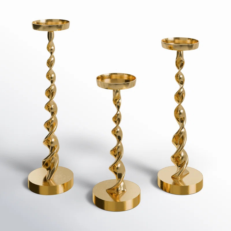 Aluminum Tabletop Candlestick Set | Wayfair North America