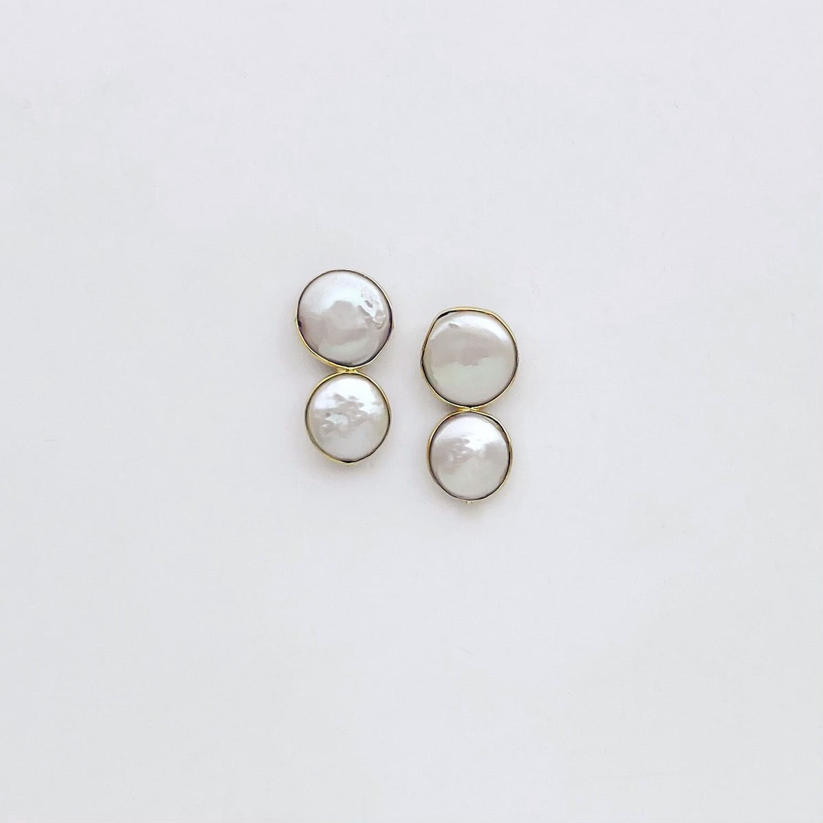 Double Pearl Studs | Vivian Drew