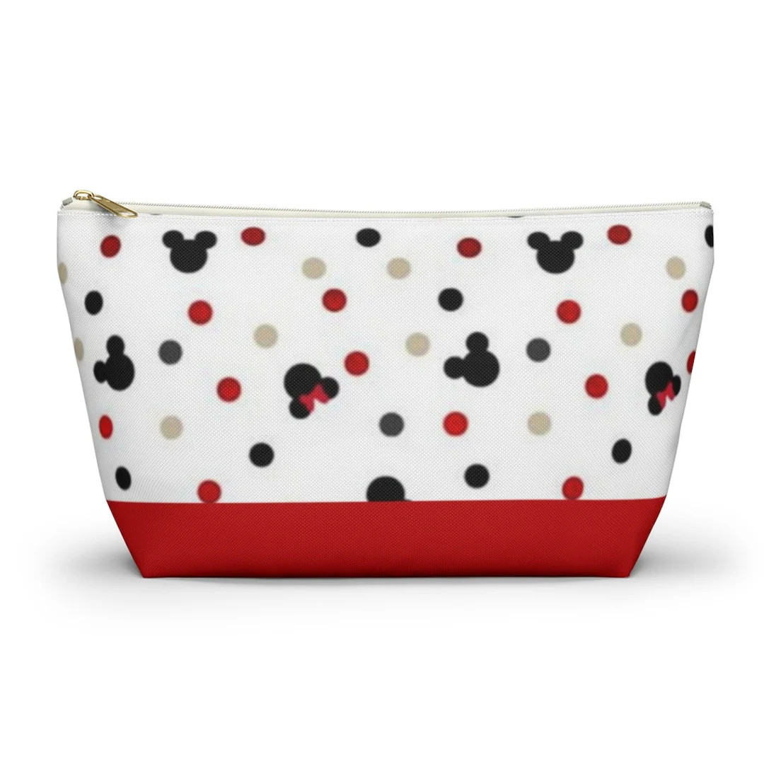 Disney Dots Accessory Pouch w T-bottom, Disney Makeup Bag, Disney Cosmetic Bag, Disney Travel Pou... | Etsy (US)