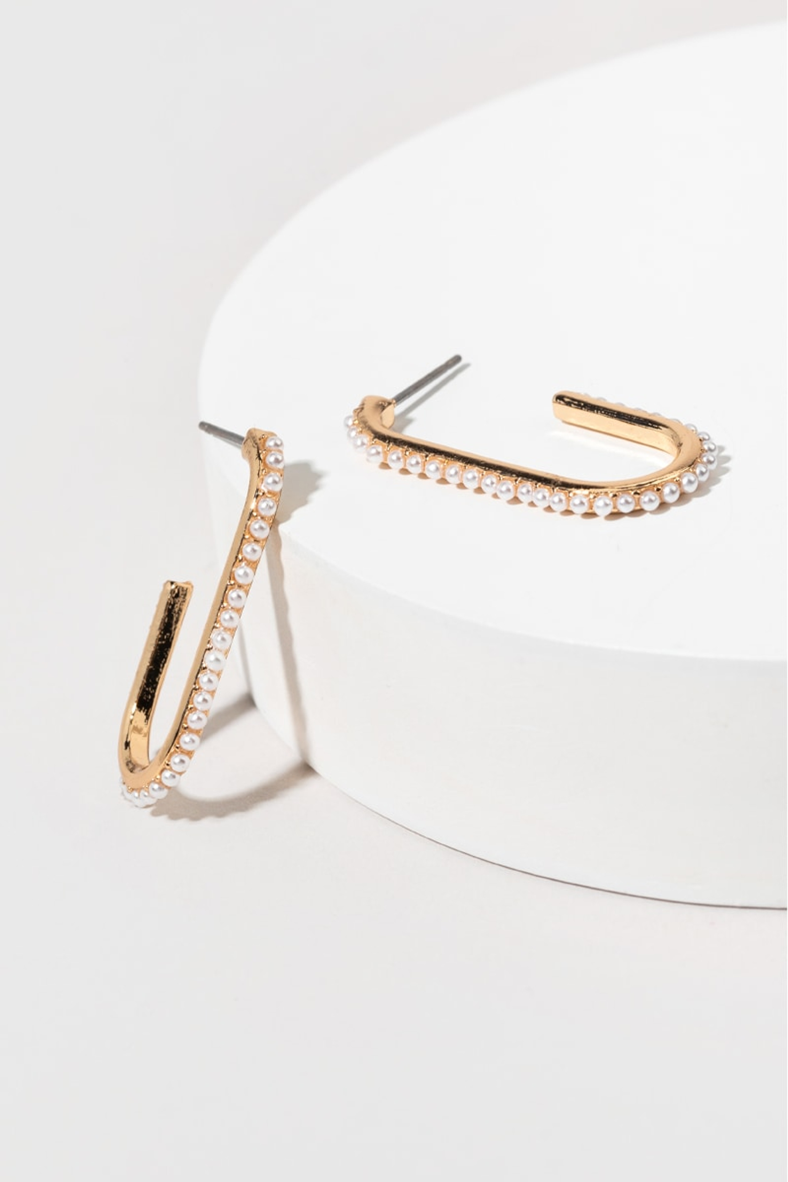 Natasha Tiny Pearls Hoop Earrings | Francesca's