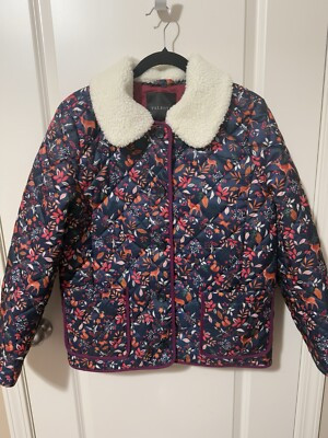 Talbots Quilted Bomber Jacket - Woodland Ditsy - Medium EUC 2023 | eBay US
