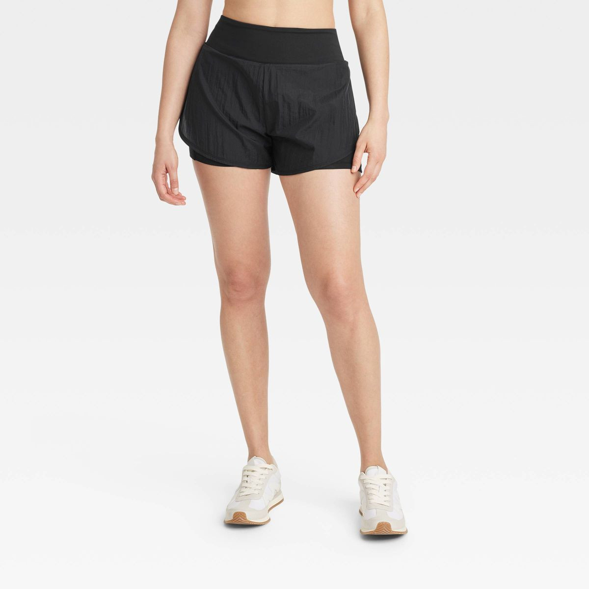 Women's Woven High-Rise 2-in-1 Run Shorts 3" - All In Motion™ | Target
