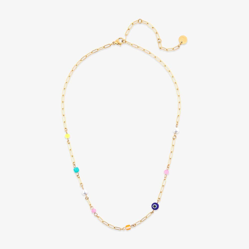 Salina Mixed Bead Paperclip Chain Choker | Pura Vida Bracelets
