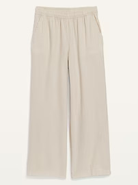 High-Waisted Linen-Blend Wide-Leg Pants for Women | Old Navy (US)
