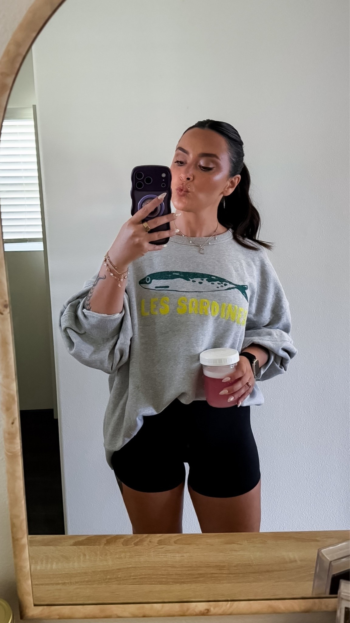 A girl’s guide to cozy:
-biker shorts
-oversized @Aerie crewneck

I live in these lived in sweatshirts year round they are so cozy. I sized up to an XL for a seriously oversized look. 

All go-to sweatshirts are 50% off.

#LTKootd #LTKSaleAlert