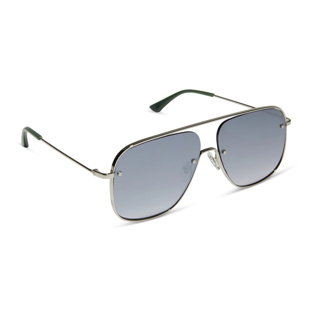 CYNTHIA - SILVER W ALPINE TEMPLE TIPS + GREY GRADIENT WITH SILVER FLASH + POLARIZED SUNGLASSES | DIFF Eyewear