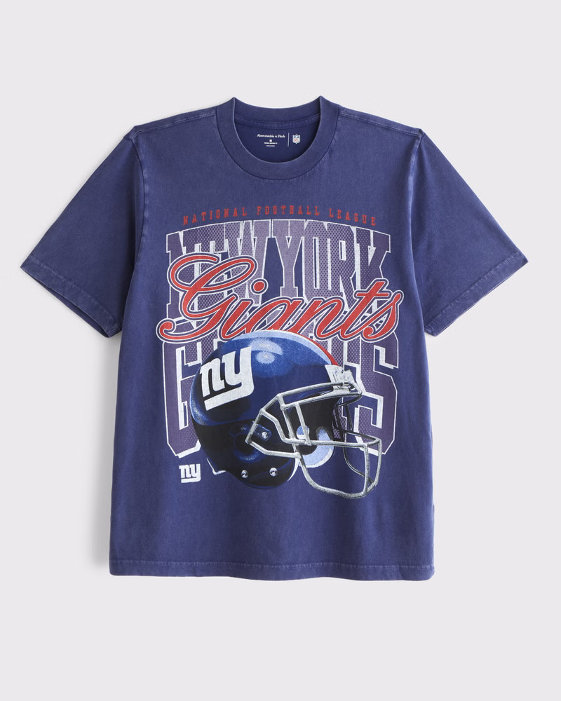 Abercrombie & Fitch Men's New York Giants Vintage-Inspired Graphic Tee in Dark Blue-Giants - Size XXL | Abercrombie & Fitch (US)
