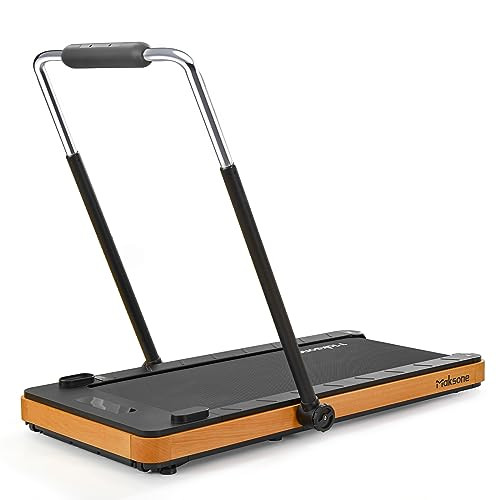Maksone Folding Walking Pad, Wood Under Desk Treadmill with Adjustable Handlebar, Foldable Treadmill with Remote Control, Installation-Free | Amazon (US)