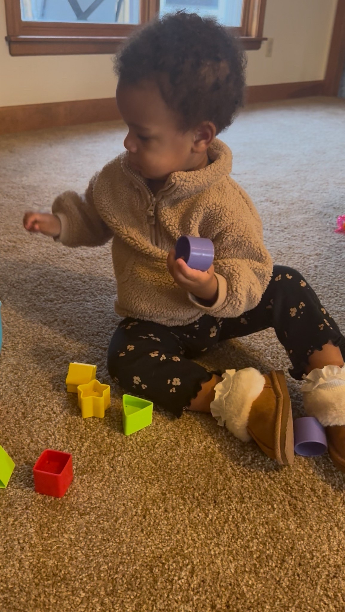 Cozy teddy outfit with pants. Ugg look a like slippers with frilly socks. 

#LTKKids