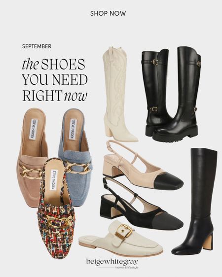 Shoes your need right now!!  
simona golden caramel
slingback summer sand/black
mules ivory leather
knee high boots black leather
western boot chestnut suede
huey bootie dune suede
loafers porcelain beige leather
mules black leather


#LTKstyletip #LTKSeasonal #LTKshoecrush
