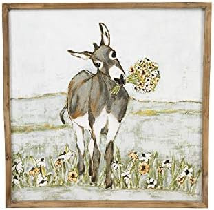 Creative Co-Op DA7701 Donkey Wall Décor in Wood Frame , Gray | Amazon (US)