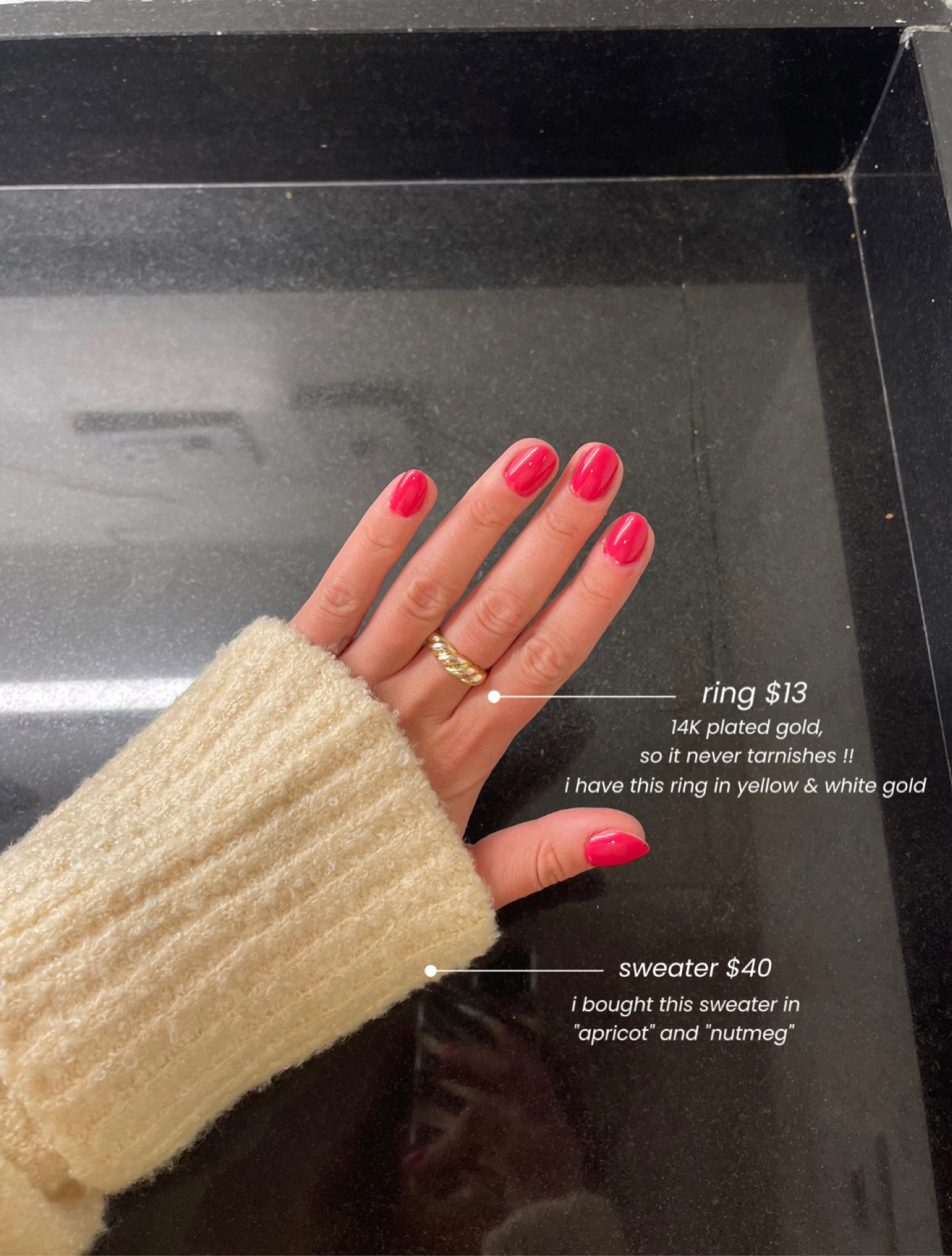 fall nail inspo | gold ring | fall sweater and nails photo | oversized sweater | amazon finds 



#LTKfindsunder50 #LTKbeauty #LTKSeasonal