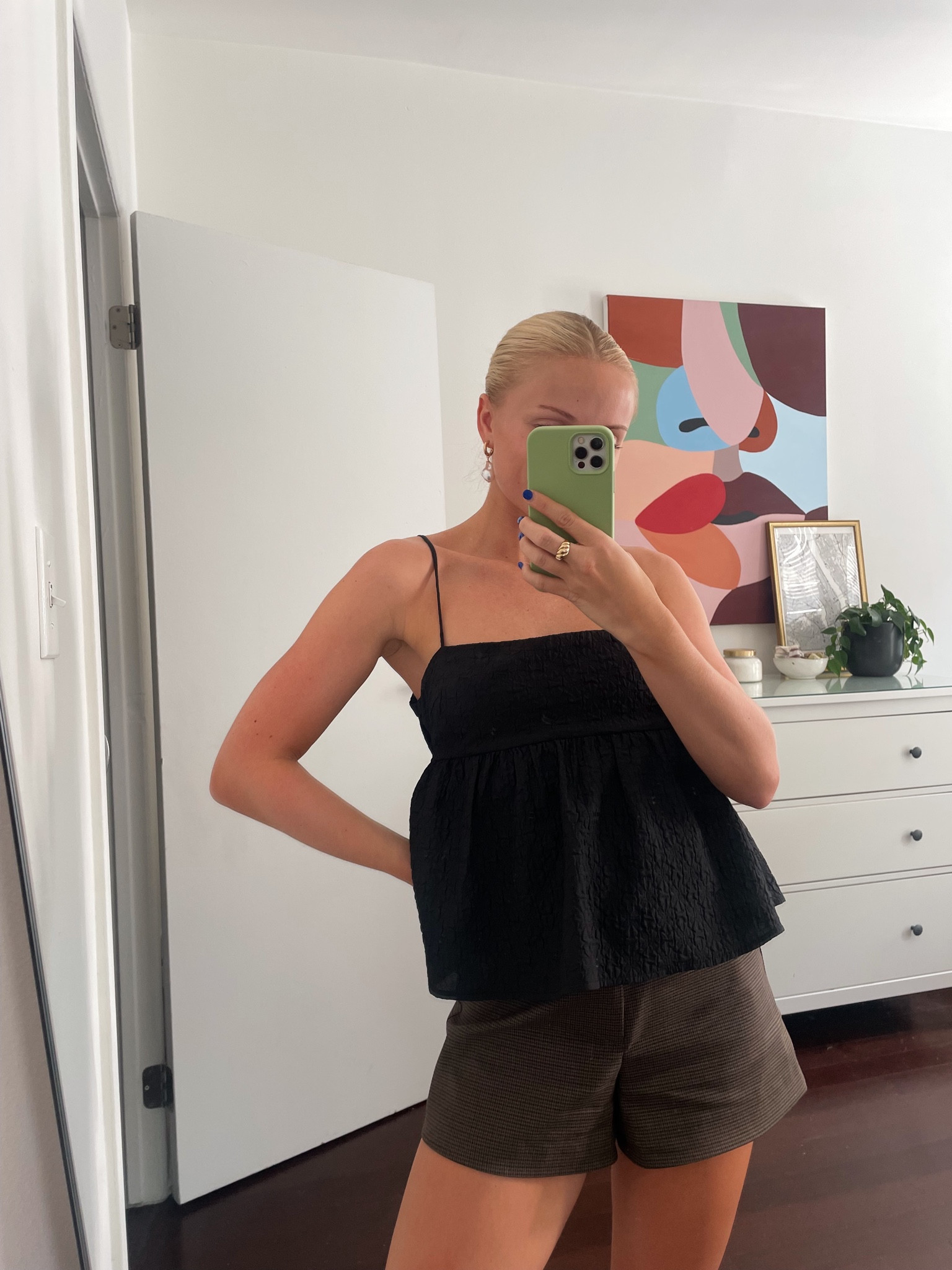 Day 3 of 30 days of fall transition outfits! Plaid shorts and black blouse for a warm day. Shorts are Zara code 4661/514 

#LTKfit #LTKSeasonal #LTKunder100