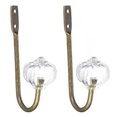 Unique Bargains Zinc Alloy Single Prong Retro Hanging Towel Backpack Clothes Scarf Keys Hat Wall Hooks 2 Pcs Bronze | Target